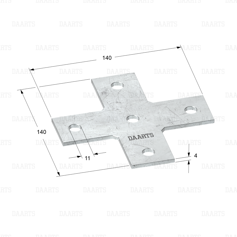 с размерами Пластина соединительная DS MQL  – Х